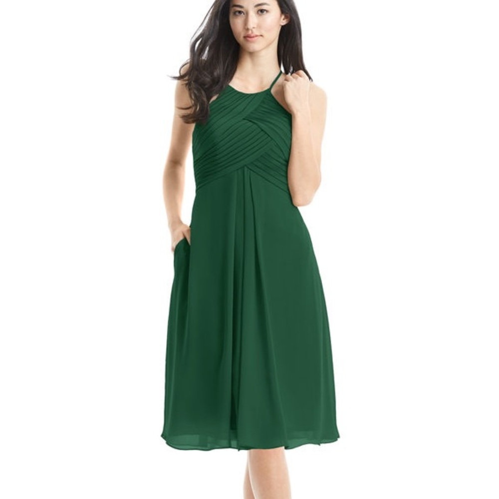 💚Azazie Adriana Bridesmaid dress in dark green